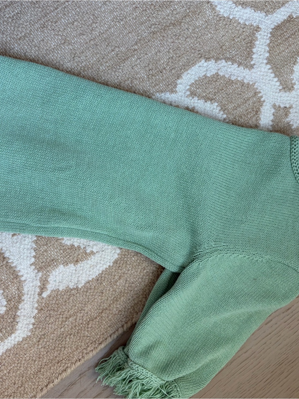 Spartina 449 Mint Green Knit Fringe top